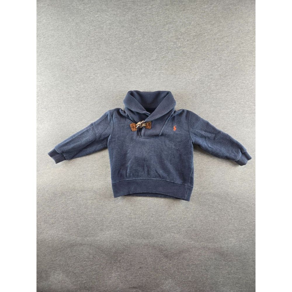 Vintage Polo Ralph Lauren Sweater Toddler 2T‎ Navy Toggle Latch Commando Elbow
